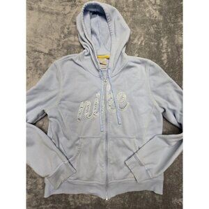 Nike Zip-Up Hoodie Womens XL (16-18) ‎ Light Blue Fleece